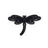 Patch Ecusson Thermocollant Libellule Dentelle Coloris Noir 3,50 x 5,50 cm