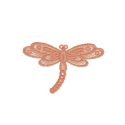 Patch Ecusson Thermocollant Libellule Dentelle Coloris Lin 3,50 x 5,50 cm