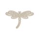 Patch Ecusson Thermocollant Libellule Dentelle Coloris Lin 3,50 x 5,50 cm