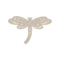 Patch Ecusson Thermocollant Libellule Dentelle Coloris Lin 3,50 x 5,50 cm