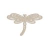 Patch Ecusson Thermocollant Libellule Dentelle Coloris Lin 3,50 x 5,50 cm