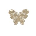 Patch Ecusson Thermocollant Papillon Dentelle Coloris Lin 3,50 x 4,50 cm