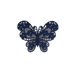 Patch Ecusson Thermocollant Papillon Dentelle Coloris Lin 3,50 x 4,50 cm