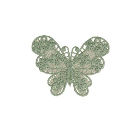 Patch Ecusson Thermocollant Papillon Dentelle Coloris Lin 3,50 x 4,50 cm