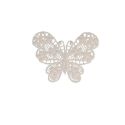Patch Ecusson Thermocollant Papillon Dentelle Coloris Blanc 3,50 x 4,50 cm