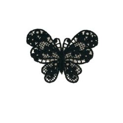 Patch Ecusson Thermocollant Papillon Dentelle Coloris Lin 3,50 x 4,50 cm
