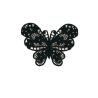 Patch Ecusson Thermocollant Papillon Dentelle Coloris Noir 3,50 x 4,50 cm