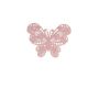 Patch Ecusson Thermocollant Papillon Dentelle Coloris Rose 3,50 x 4,50 cm