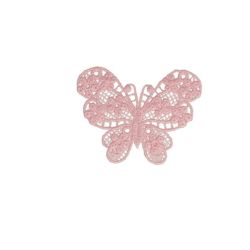 Patch Ecusson Thermocollant Papillon Dentelle Coloris Lin 3,50 x 4,50 cm