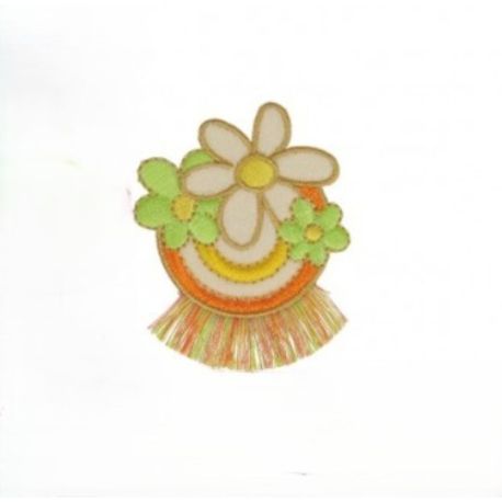 Patch Ecusson Thermocollant Franges Nuage Arc en Ciel 4,50 x 6 cm