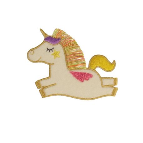 Patch Ecusson Thermocollant Franges Nuage Arc en Ciel 4,50 x 6 cm