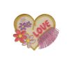 Patch Ecusson Thermocollant Franges Coeur Arc en ciel 5 x 6 cm