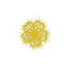 Patch Ecusson Thermocollant Fleur Dentelle Coloris Jaune 3,50 x 3,50 cm