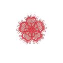 Patch Ecusson Thermocollant Fleur Dentelle Coloris Rose 3,50 x 3,50 cm