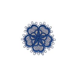 Patch Ecusson Thermocollant Fleur Dentelle Coloris Jaune 3,50 x 3,50 cm