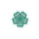 Patch Ecusson Thermocollant Fleur Dentelle Coloris Vert 3,50 x 3,50 cm
