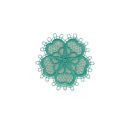 Patch Ecusson Thermocollant Fleur Dentelle Coloris Vert 3,50 x 3,50 cm