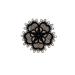 Patch Ecusson Thermocollant Fleur Dentelle Coloris Jaune 3,50 x 3,50 cm