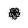 Patch Ecusson Thermocollant Fleur Dentelle Coloris Noir 3,50 x 3,50 cm