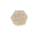Patch Ecusson Thermocollant Jolie Rose en dentelle Coloris Lin 4 x 4 cm