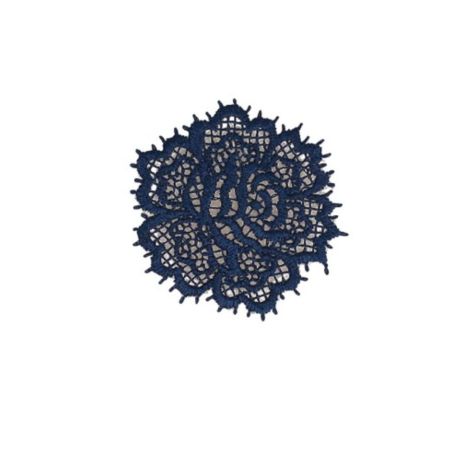 Patch Ecusson Thermocollant Jolie Rose en dentelle Coloris Lin 4 x 4 cm
