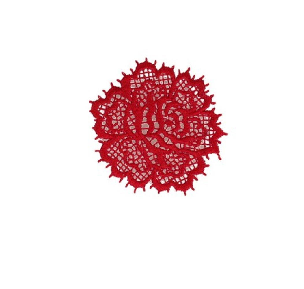 Patch Thermocollant Rose En Dentelle Marine 4x4 Cm - Écusson Décoratif Pour Customiser Vêtements Et Accessoires