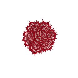 Patch Ecusson Thermocollant Jolie Rose en dentelle Coloris Bordeaux 4 x 4 cm