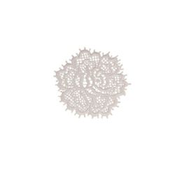Patch Ecusson Thermocollant Jolie Rose en dentelle Coloris Blanc 4 x 4 cm