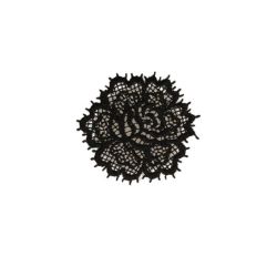 Patch Ecusson Thermocollant Jolie Rose en dentelle Coloris Noir 4 x 4 cm