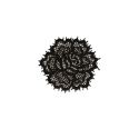 Patch Ecusson Thermocollant Jolie Rose en dentelle Coloris Noir 4 x 4 cm