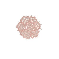 Patch Ecusson Thermocollant Jolie Rose en dentelle Coloris Rose 4 x 4 cm