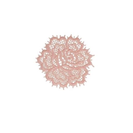 Patch Ecusson Thermocollant Jolie Rose en dentelle Coloris Rose 4 x 4 cm