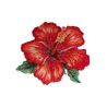 Patch Ecusson Thermocollant Hibiscus Rouge 4,50 x 5 cm