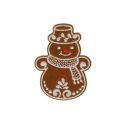 Patch Ecusson Thermocollant Noël Flocon pain d'épice 4 x 4 cm
