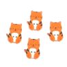 Lot de 4 - Bouton Chat Plastique 2 trous Coloris Roux 20 x 26 mm