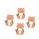 Lot de 4 - Bouton Chat Plastique 2 trous Coloris Marron 20 x 26 mm