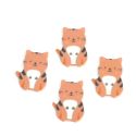Lot de 4 - Bouton Chat Plastique 2 trous Coloris Marron 20 x 26 mm