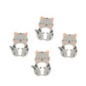 Lot de 4 - Bouton Chat Plastique 2 trous Coloris Gris 20 x 26 mm