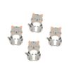 Lot de 4 - Bouton Chat Plastique 2 trous Coloris Gris 20 x 26 mm