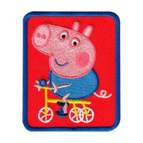 Patch Ecusson Thermocollant Peppa Pig Vélo 6 x 7 cm