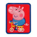 Patch Ecusson Thermocollant Peppa Pig Vélo 6 x 7 cm