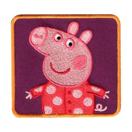 Patch Ecusson Thermocollant Peppa Pig Pois 6,50 x 7 cm