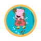 Patch Ecusson Thermocollant Peppa Pig dans la boue 6,50 x 6,50 cm