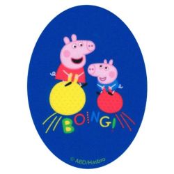 Patch Ecusson Thermocollant Peppa Pig saute sur le ballon 8 x 11 cm