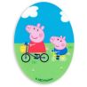 Patch Ecusson Thermocollant Peppa Pig fait du vélo 8 x 11 cm