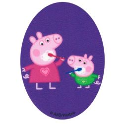 Patch Ecusson Thermocollant Peppa Pig se brosse les dents 8 x 11 cm