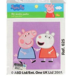 Kit Canevas complet Peppa pig et Georges 12 x 12 cm Enfant