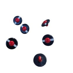 Lot de 6 - Bouton Béret Marin Coloris Marine 12 mm plastique