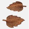 Patch Ecusson Thermocollant 2 x Petite Feuille Plume Coloris Marron 2 x 3 cm