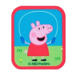 Patch Ecusson Thermocollant Peppa Pig corde à sauter 6 x 7 cm